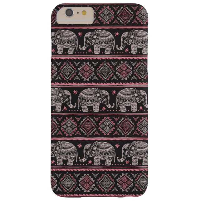 Coques Case-Mate iPhone Motif d'éléphant noir (Dos)