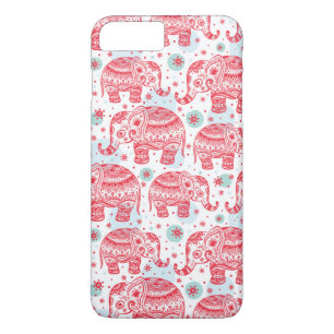 Coque iPhone 8 Plus/7 Plus Motif d'éléphant rouge
