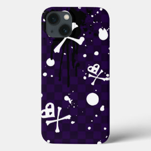 iPhone 13 Case Motif d'Emo de couleur foncée avec la peinture