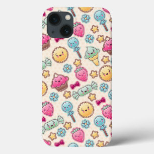 Etui iPhone 13 Motif d'enfant de Kawaii avec des griffonnages