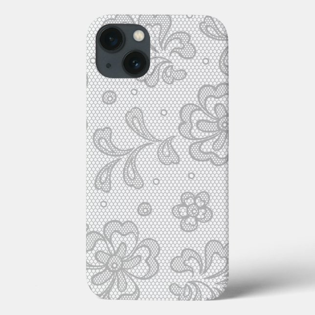Coques Case-Mate iPhone Motif dentelle, fleur vintage 1 (Verso)
