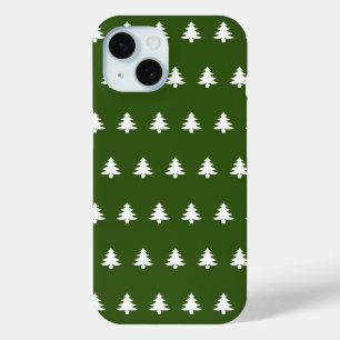 Coque Case-Mate iPhone Motif des arbres blancs et verts de Noël