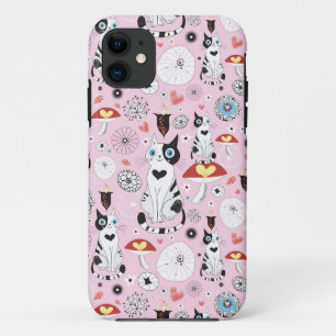 Coques Pour iPhone motif des chats et des fleurs