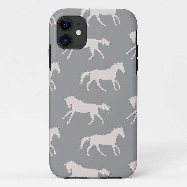 Coques Case-Mate iPhone Motif des Chevaux de Galloping Gray (Dos)