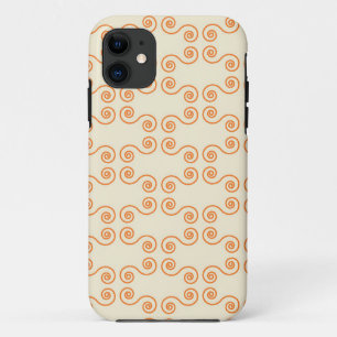 Coque iPhone 11 Motif des courbes orange rétro