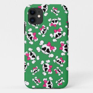Coques Pour iPhone Motif des crânes et arcs verts amusants