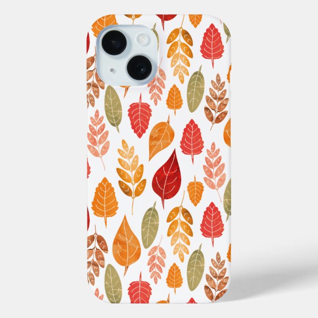 Coques Case-Mate iPhone Motif des feuilles d'automne peintes (Verso)