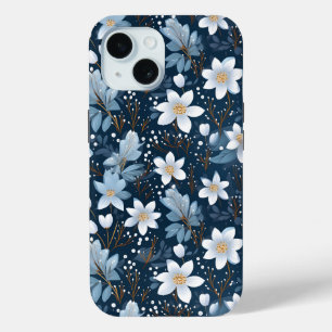 Coque Case-Mate iPhone Motif des fleurs blanches d'hiver
