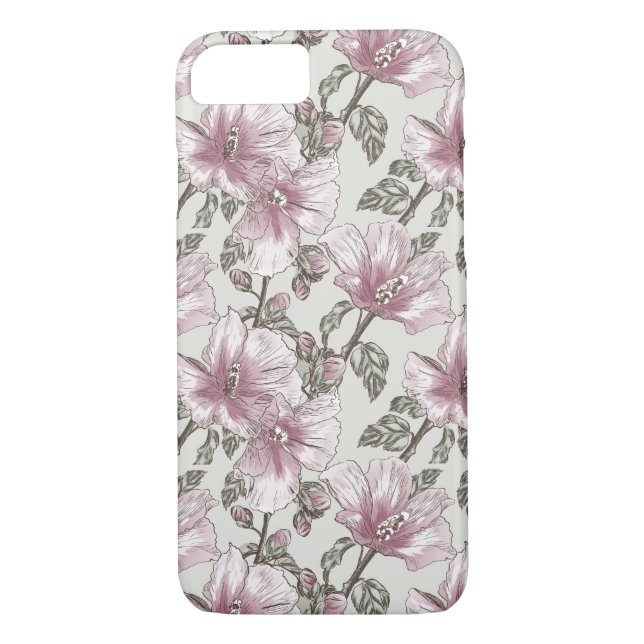 Coques Case-Mate iPhone Motif des fleurs d'hibiscus roses rousses (Dos)