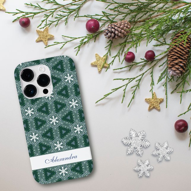 Coques Case-Mate iPhone Motif des flocons de neige de Noël Personnalisé (Créateur téléchargé)