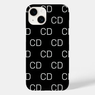 Coque Case-Mate iPhone Motif des initiales en noir blanc