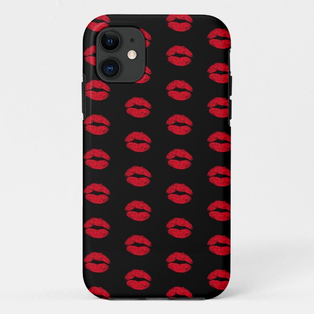 Coques Case-Mate iPhone Motif des lèvres de baisers rouges (Dos)