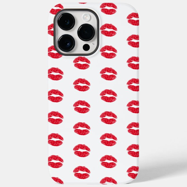 Coques Case-Mate iPhone Motif des lèvres de baisers rouges (Verso)