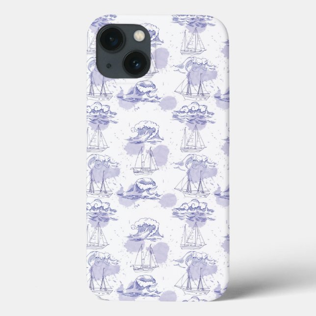 Coques Case-Mate iPhone Motif des ondulations et des navires (Verso)