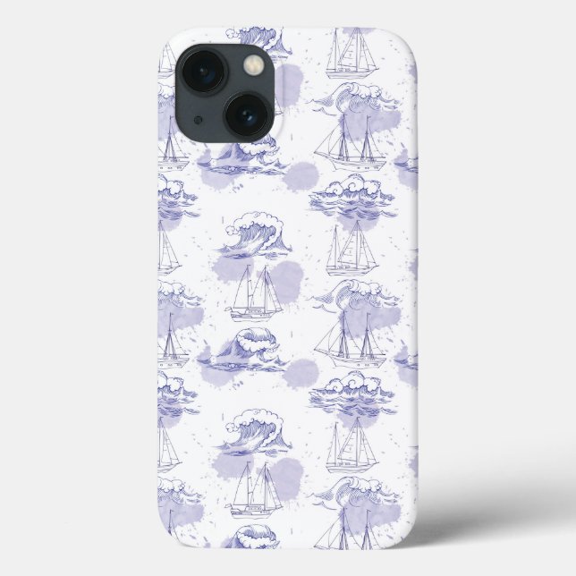Coques Case-Mate iPhone Motif des ondulations et des navires (Verso)