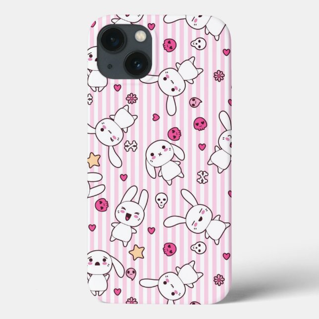 Coques Case-Mate iPhone motif des rayures kawaii (Verso)