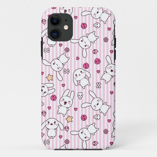 Coques Case-Mate iPhone motif des rayures kawaii (Dos)