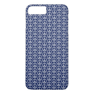 Coque Case-Mate iPhone Motif des signes de paix en bleu nuit
