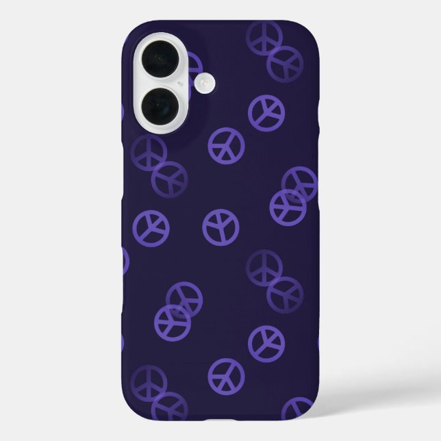 Coques Case-Mate iPhone Motif des signes de paix violet (Verso)