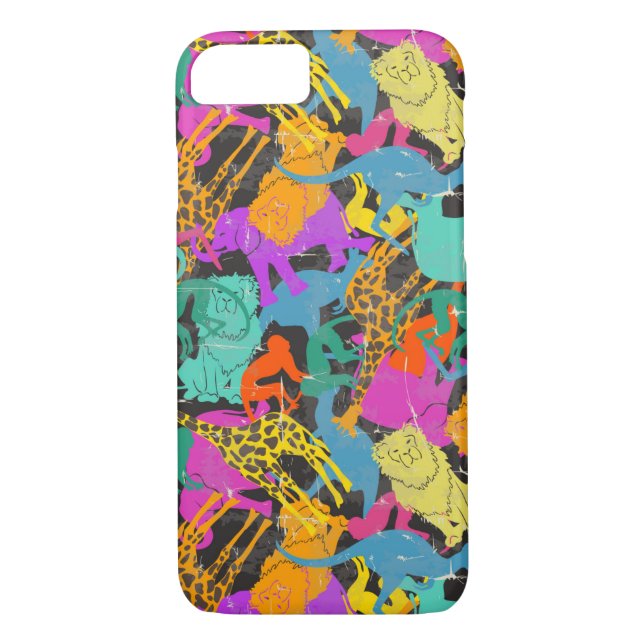 Coques Case-Mate iPhone Motif des silhouettes d'animaux rétro (Dos)