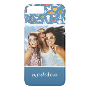 Coques Pour iPhone Motif des symboles marins   Votre photo et votre n