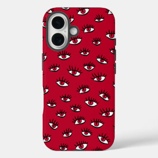 Coque Pour iPhone 16 Motif des yeux rouges - Horreur esthétique gothiqu