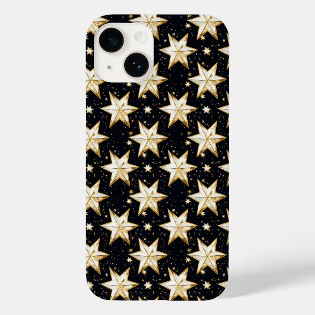 Coques Case-Mate iPhone Motif d'étoiles dorées (Verso)