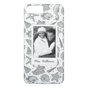Coque iPhone 8 Plus/7 Plus Motif   d'habitants d'océan votre photo et nom