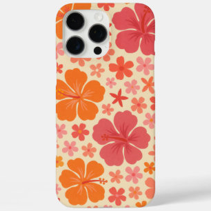 Coque iPhone 16 Pro Max Motif d'hibiscus hawaïen des années 60