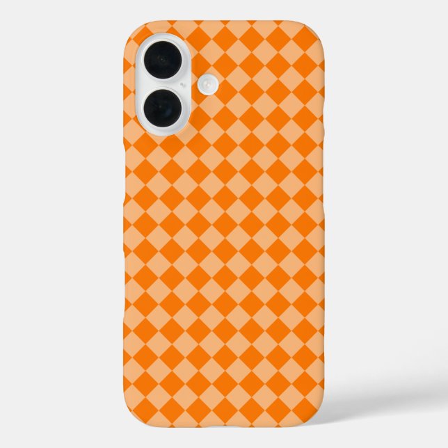 Coques Case-Mate iPhone Motif diamant à carreaux orange (Verso)