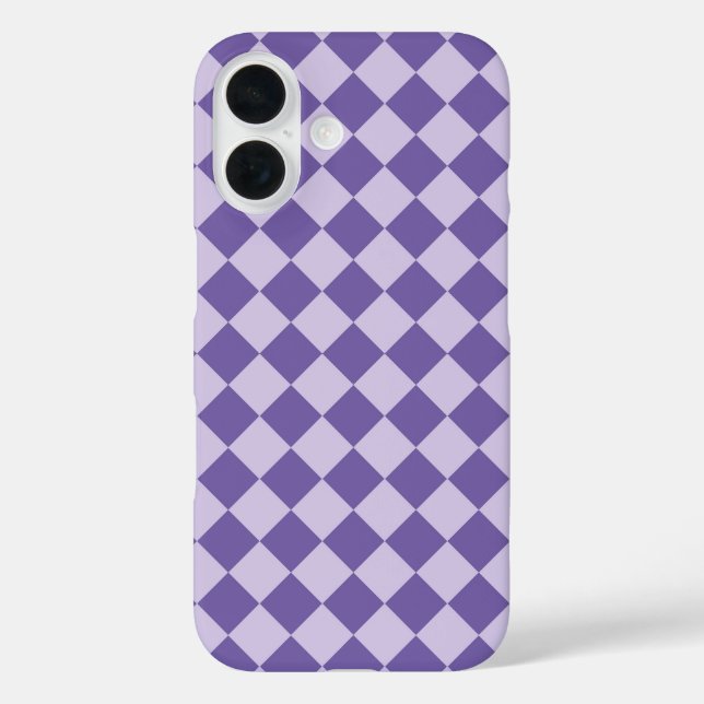Coques Case-Mate iPhone Motif diamant à carreaux violets (Verso)
