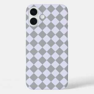 Coque Pour iPhone 16 Plus Motif diamant en gris et lavande