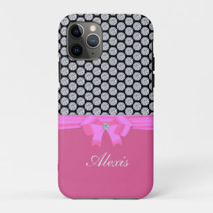 Case-Mate iPhone Case Motif diamant et calligraphie de nom sur or rose