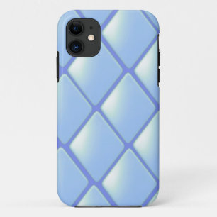 Coques Pour iPhone Motif diamant matelassé bleu