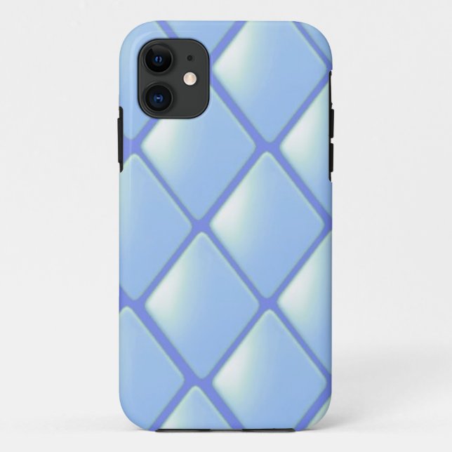 Coques Case-Mate iPhone Motif diamant matelassé bleu (Dos)