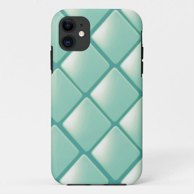 Coques Case-Mate iPhone Motif diamant matelassé sarcelle (Dos)