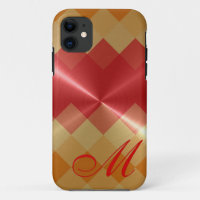 Motif diamant métallique et monogramme 4