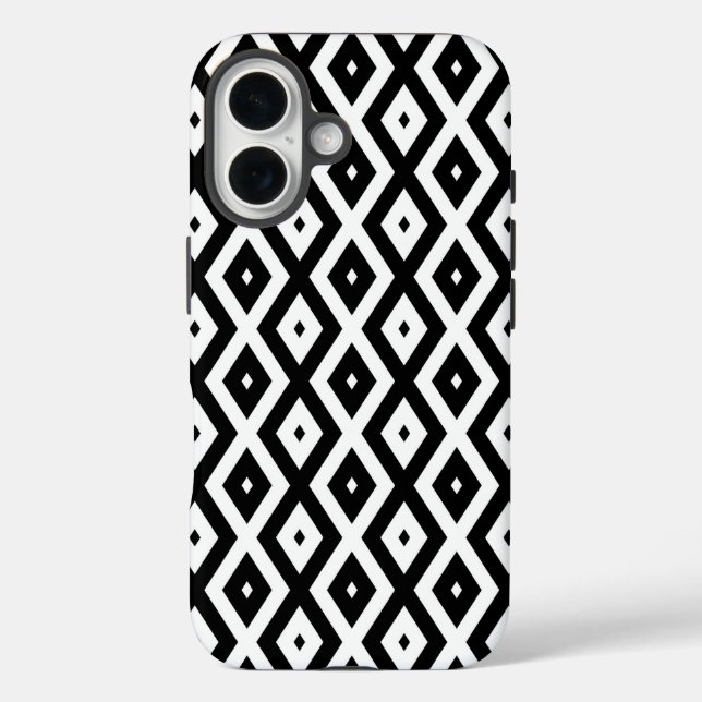 Coques Case-Mate iPhone Motif diamant noir et blanc (Verso)
