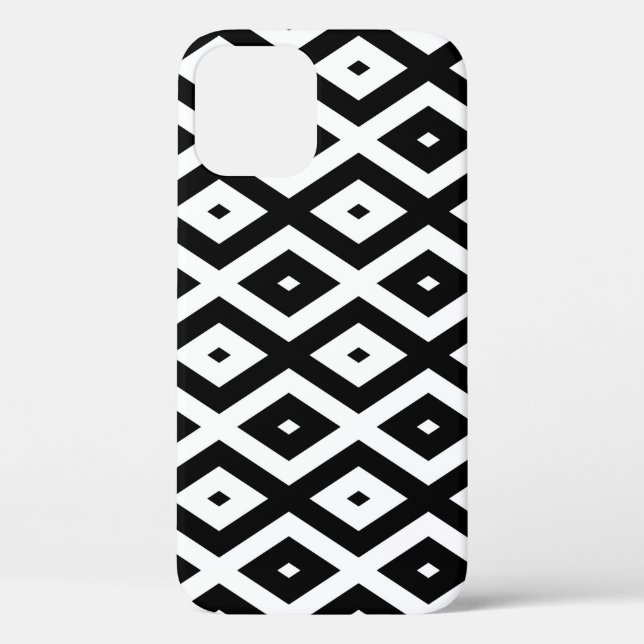 Coques Case-Mate iPhone Motif diamant noir et blanc (Verso)