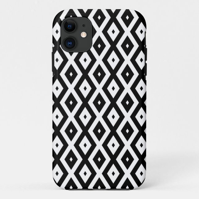 Coques Case-Mate iPhone Motif diamant noir et blanc (Dos)