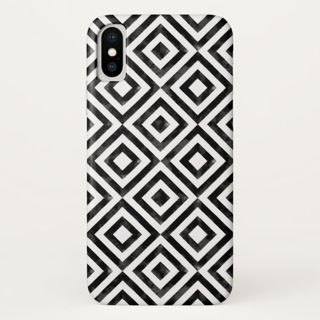 Coques Case-Mate iPhone Motif diamant noir et blanc (Dos)