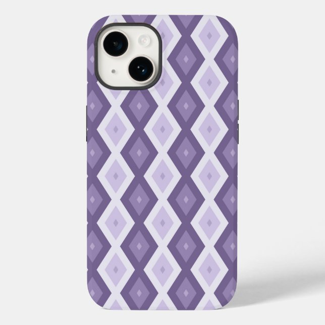 Coques Case-Mate iPhone Motif diamant nuances de lavande (Verso)