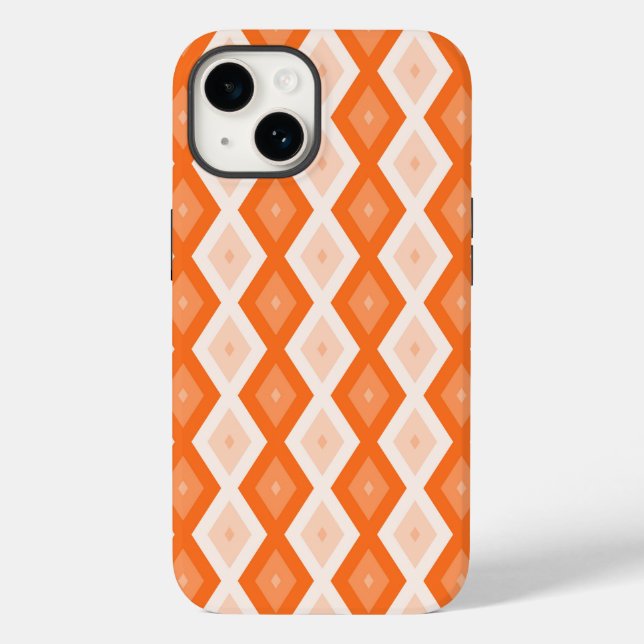 Coques Case-Mate iPhone Motif diamant orange (Verso)