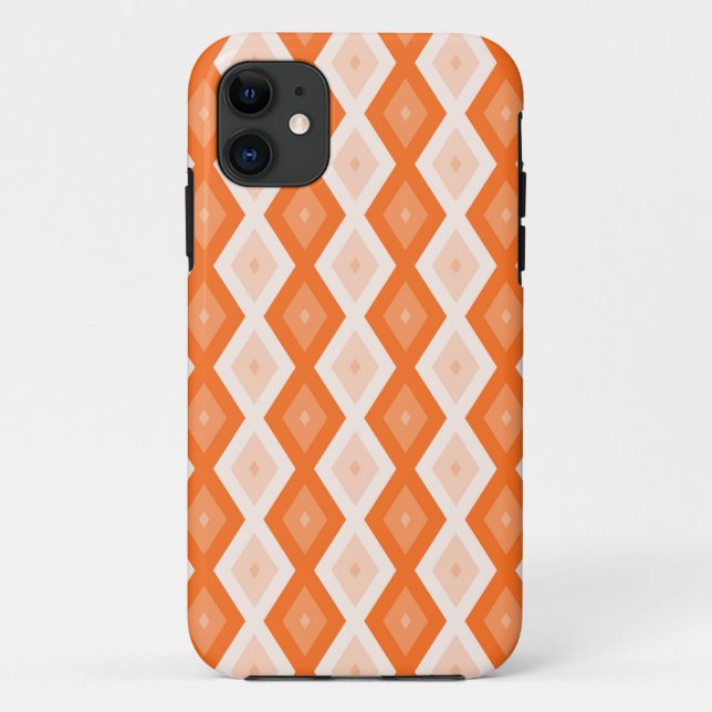 Coques Case-Mate iPhone Motif diamant orange (Dos)