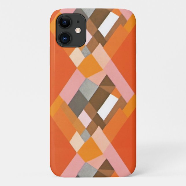 Coques Case-Mate iPhone Motif diamant orange Jazz rétro Art déco (Dos)