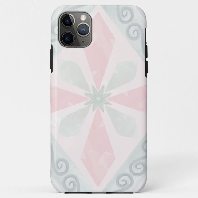 Coques Case-Mate iPhone Motif diamant pastel vert et rose (Dos)