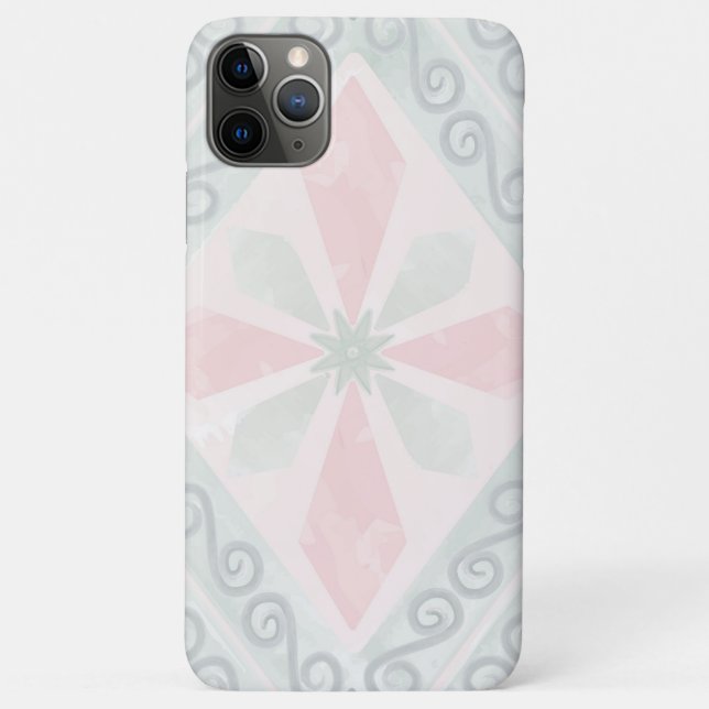Coques Case-Mate iPhone Motif diamant pastel vert et rose (Dos)