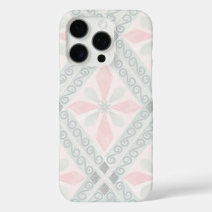 Coque iPhone 16 Pro Motif diamant pastel vert et rose