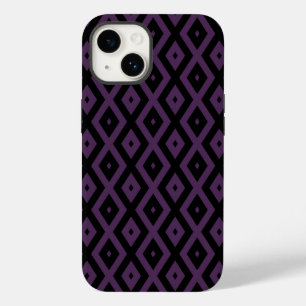Coque Case-Mate iPhone Motif diamant pourpre foncé et noir