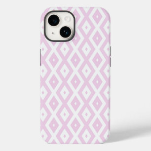 Coque Case-Mate iPhone Motif diamant rose pâle et blanc